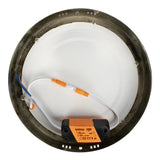 Achteraanzicht van een ronde LED plafondlamp van het merk STRÜHM, met zicht op de montageplaat, bedrading en geïntegreerde LED-driver.