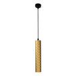 Langwerpige hanglamp 29cm | Ruit structuur | Goud | GU10 fitting | Uit foto