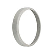 Grijze kunststof ring, zijaanzicht, geschikt als afdekring of montage-accessoire voor ronde armaturen of installaties.