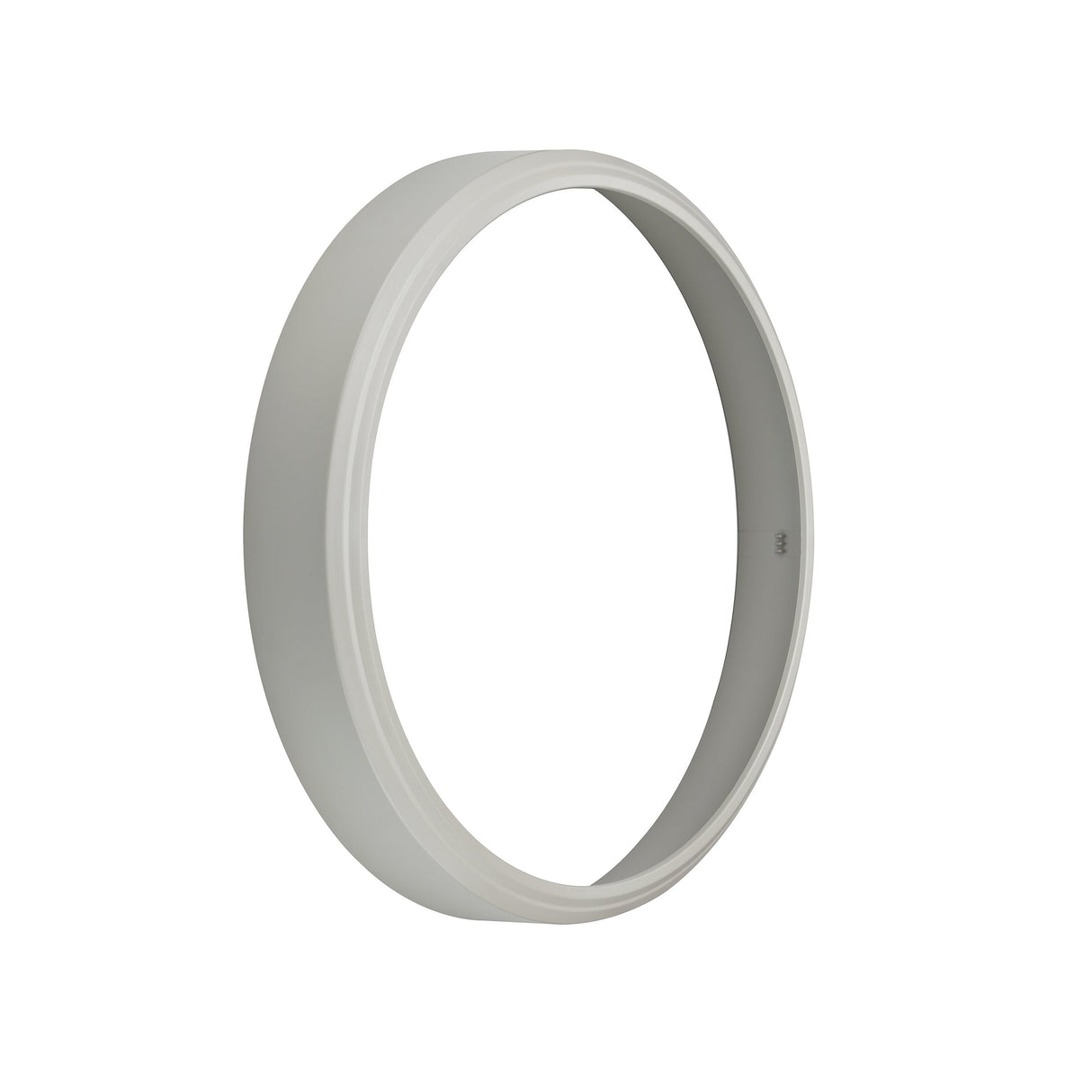 Grijze kunststof ring, zijaanzicht, geschikt als afdekring of montage-accessoire voor ronde armaturen of installaties.