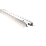 Aluminium spanningsrail 3-fase wit – Schuin vooraanzicht van een 3-fase spanningsrail in wit aluminium, gebruikt voor professionele lichtinstallaties in winkels en showrooms.