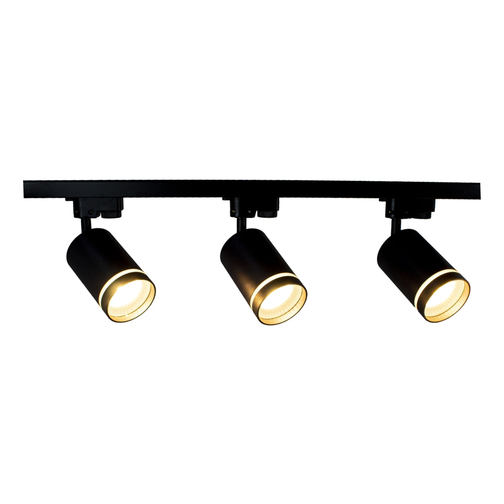 LED 1-fase railspot met GU10 fitting | Witte Ring | Zwart
