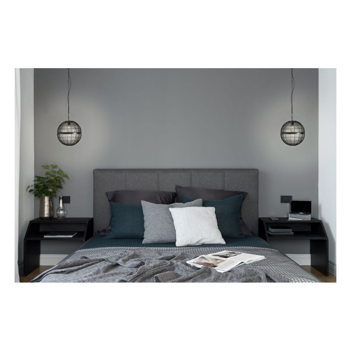 Hanglamp HERMI II 40.0 cm 1-lichts Zwart