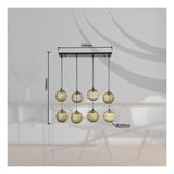 Hanglamp HERMI II 20.0 cm 8-lichts Messing