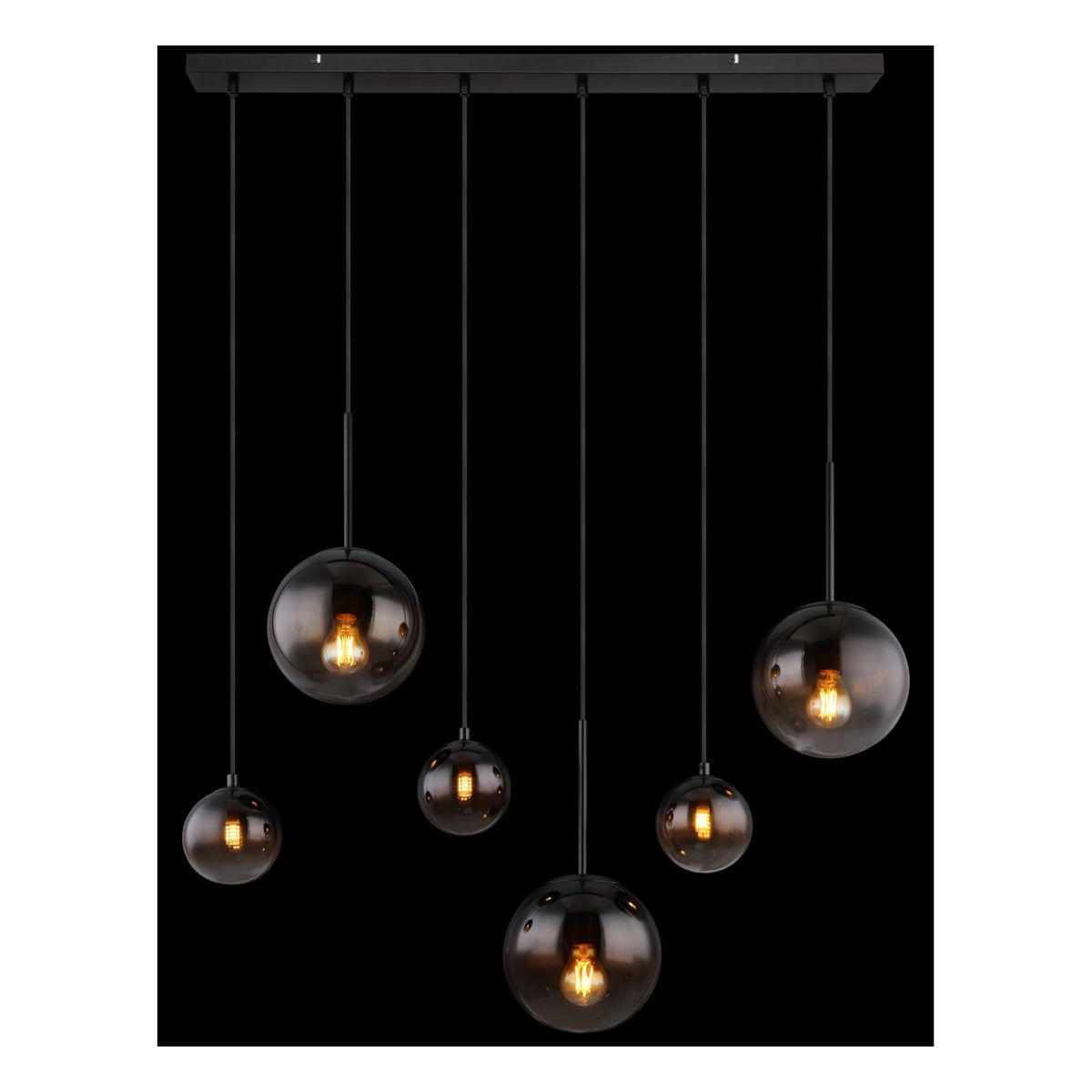 Hanglamp HALLIE 91.0 cm 3-lichts Zwart