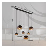 Hanglamp HALLIE 91.0 cm 3-lichts Zwart