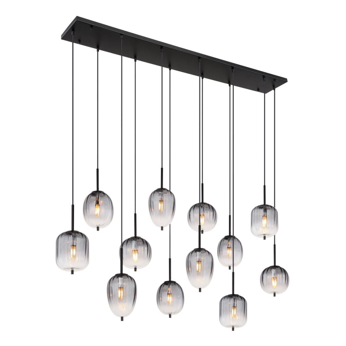 Hanglamp ATTILA 160.0 cm 12-lichts Zwart