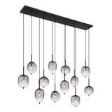 Hanglamp ATTILA 160.0 cm 12-lichts Zwart