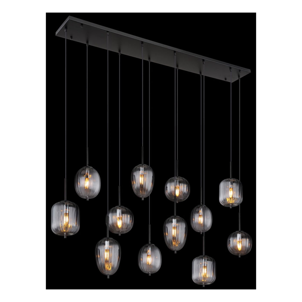 Hanglamp ATTILA 160.0 cm 12-lichts Zwart