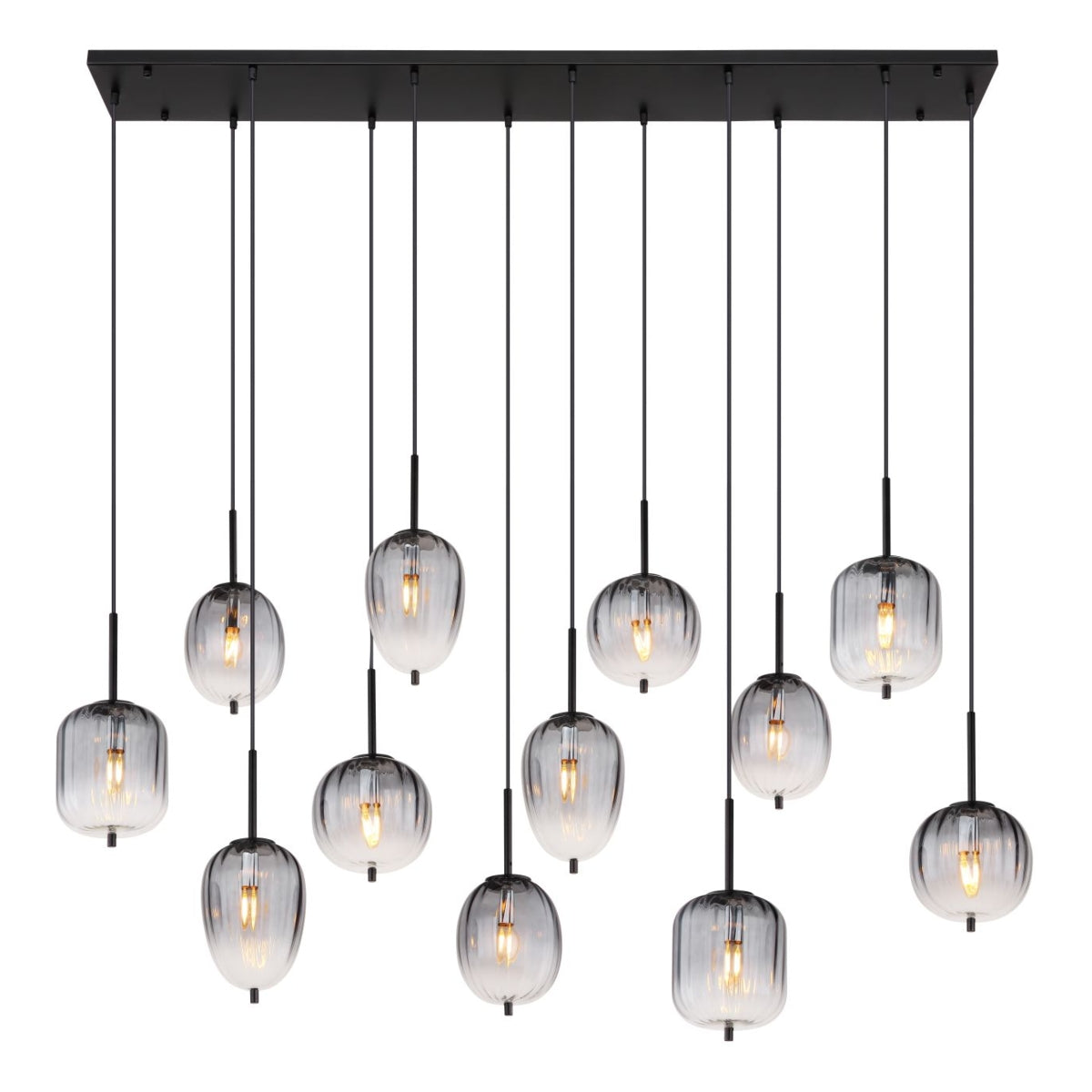 Hanglamp ATTILA 160.0 cm 12-lichts Zwart