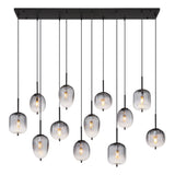 Hanglamp ATTILA 160.0 cm 12-lichts Zwart