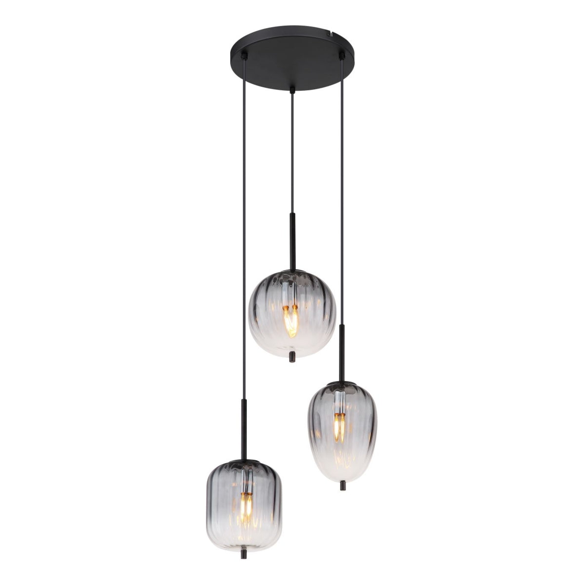 Hanglamp ATTILA nan cm 3-lichts Zwart