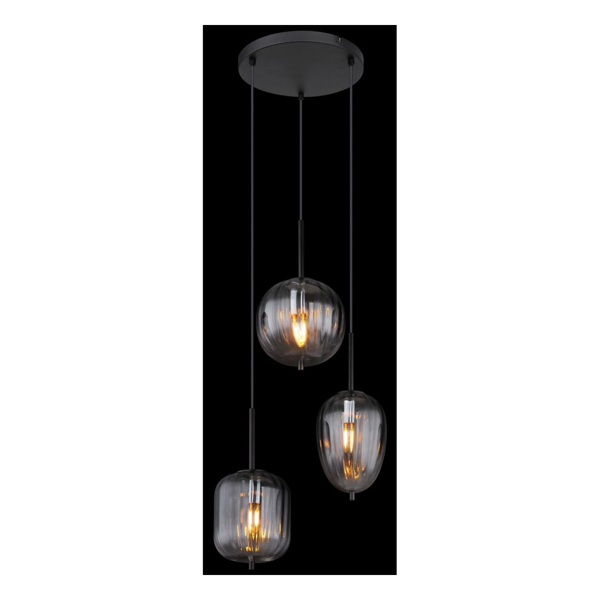 Hanglamp ATTILA nan cm 3-lichts Zwart