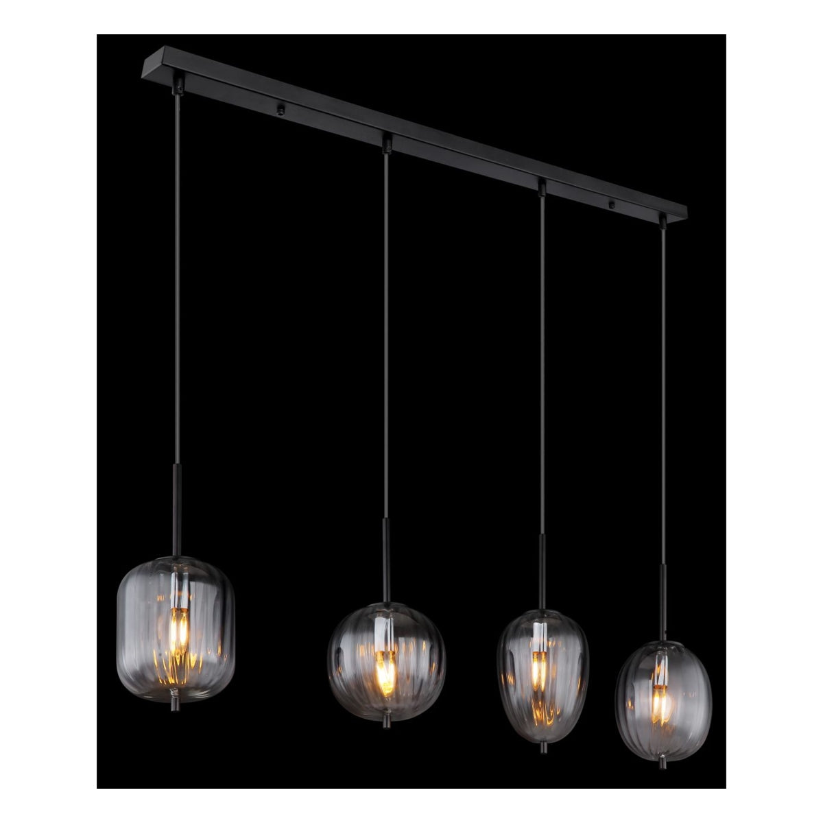 Hanglamp ATTILA 110.0 cm 4-lichts Zwart