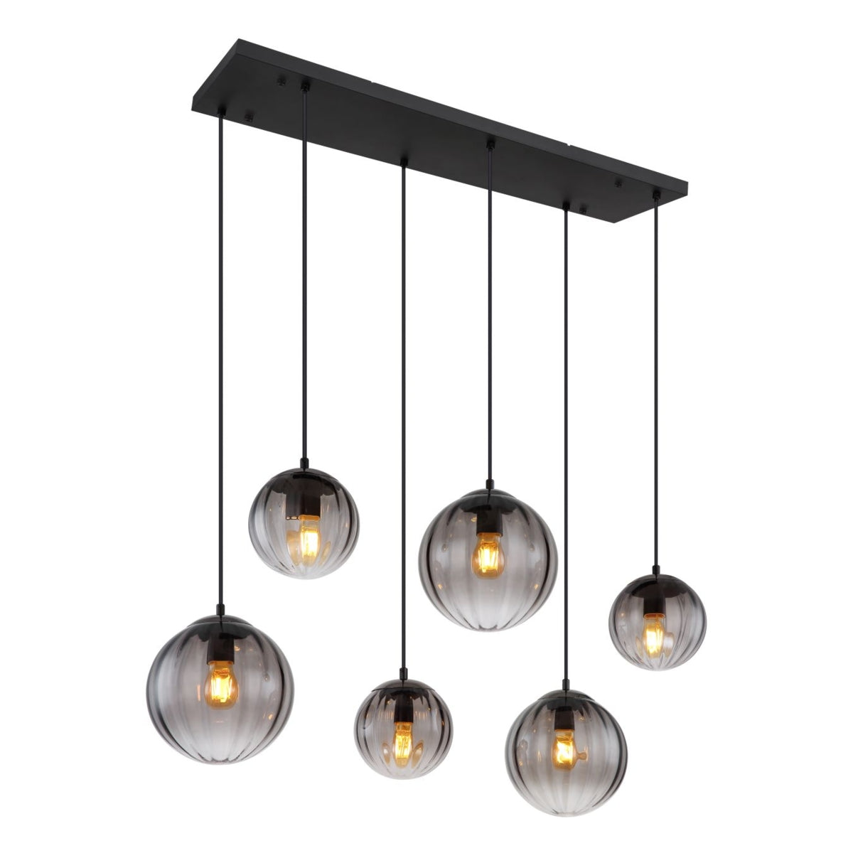Hanglamp DALLERTA 93.0 cm 6-lichts Zwart