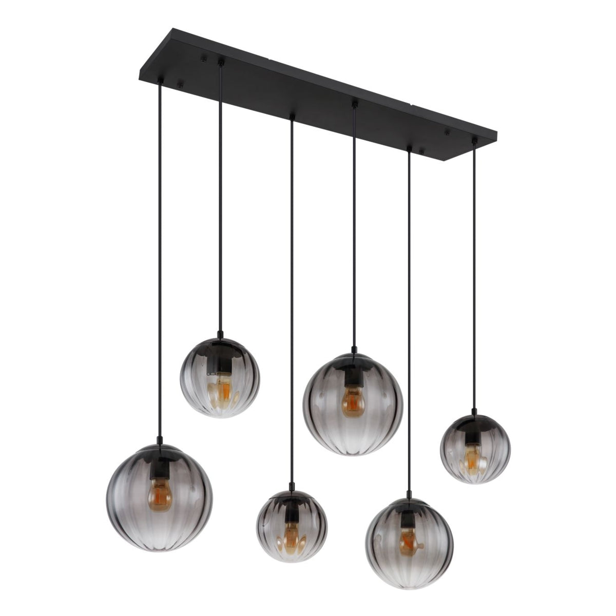 Hanglamp DALLERTA 93.0 cm 6-lichts Zwart