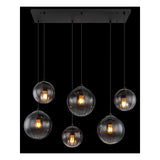 Hanglamp DALLERTA 93.0 cm 6-lichts Zwart