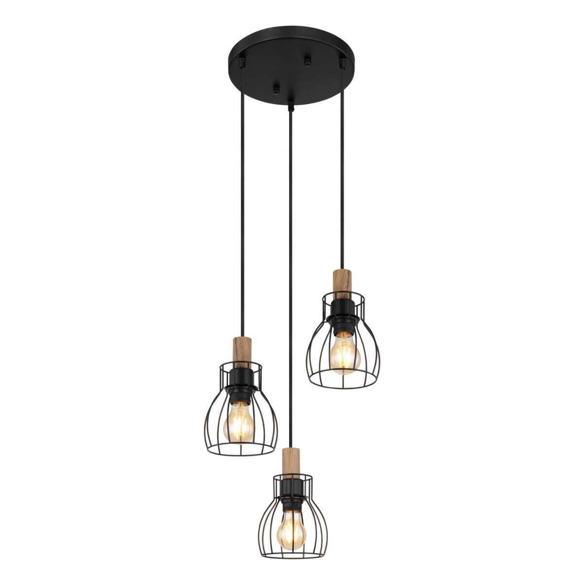 Hanglamp MINA 13.6 cm 3-lichts Zwart