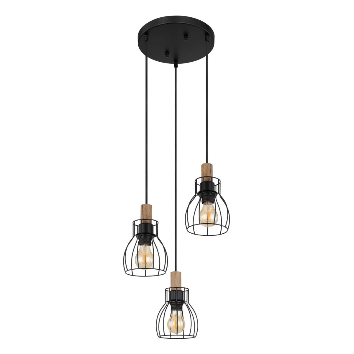 Hanglamp MINA 13.6 cm 3-lichts Zwart