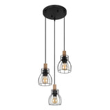 Hanglamp MINA 13.6 cm 3-lichts Zwart