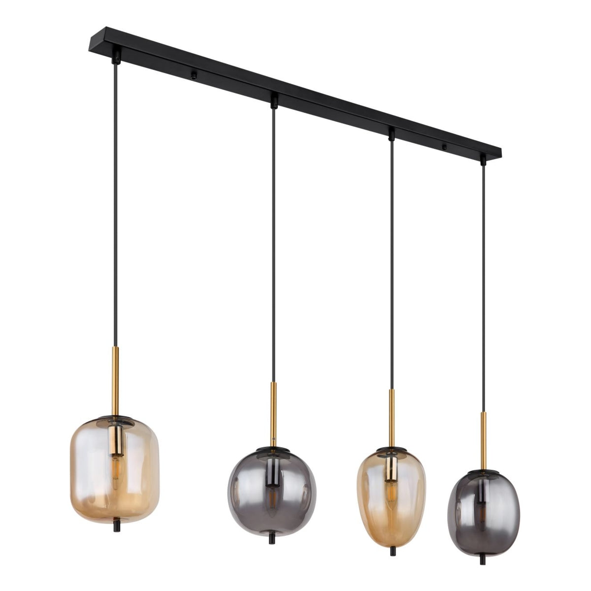 Hanglamp BLACKY 110.0 cm 4-lichts Zwart