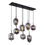 Hanglamp BLACKY 94.0 cm 8-lichts Zwart