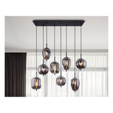 Hanglamp BLACKY 94.0 cm 8-lichts Zwart