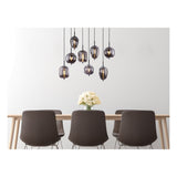 Hanglamp BLACKY 94.0 cm 8-lichts Zwart