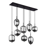 Hanglamp BLACKY 94.0 cm 8-lichts Zwart