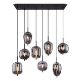 Hanglamp BLACKY 94.0 cm 8-lichts Zwart
