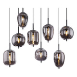Hanglamp BLACKY 94.0 cm 8-lichts Zwart