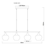Hanglamp MAXY 15.0 cm 4-lichts Zwart