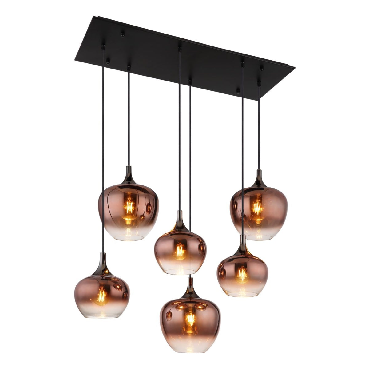 Hanglamp MAXY 86.0 cm 6-lichts Zwart