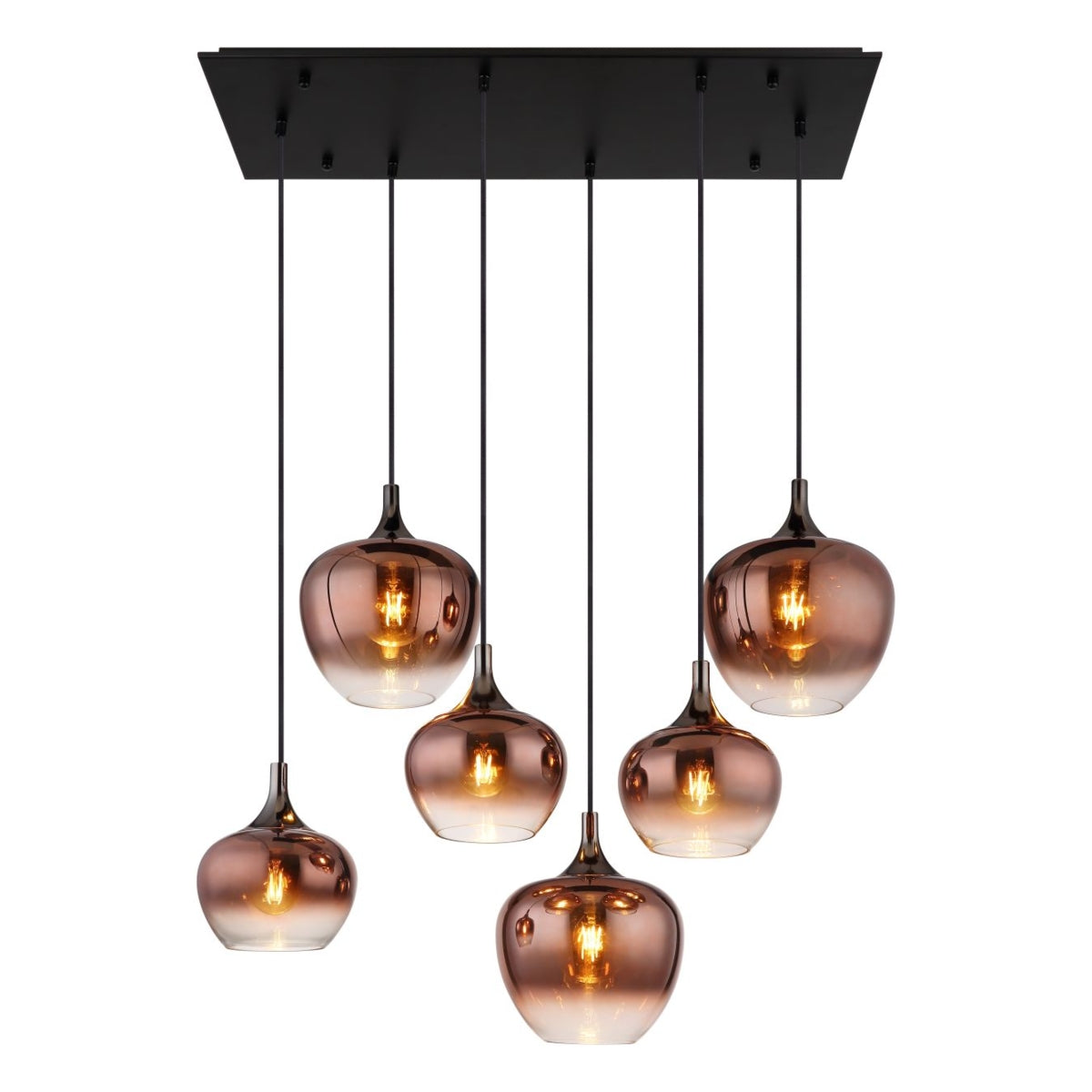 Hanglamp MAXY 86.0 cm 6-lichts Zwart