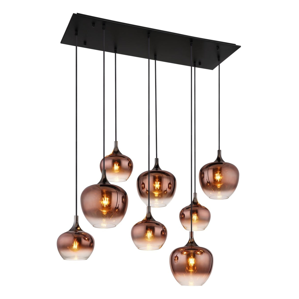 Hanglamp MAXY 105.0 cm 8-lichts Zwart