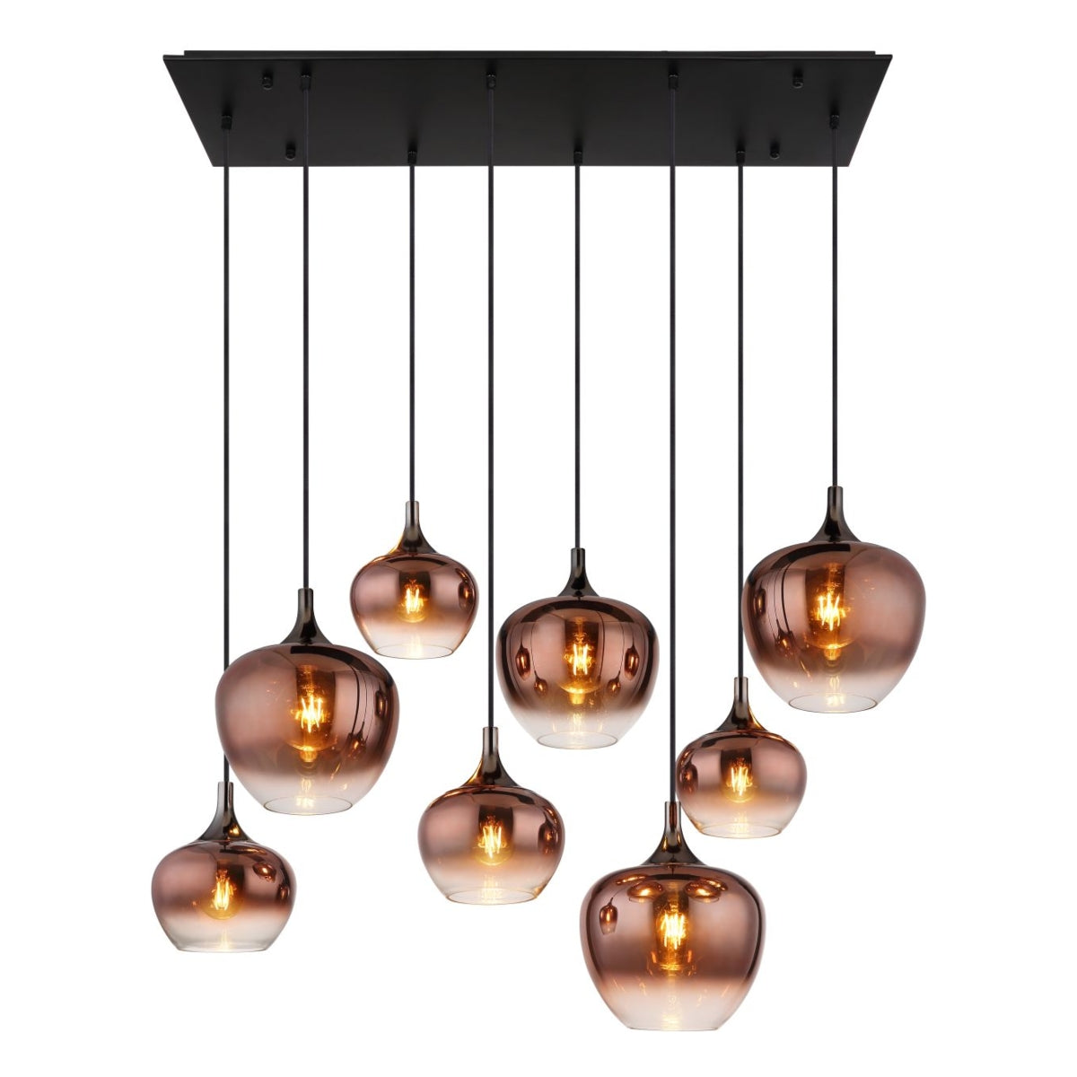 Hanglamp MAXY 105.0 cm 8-lichts Zwart