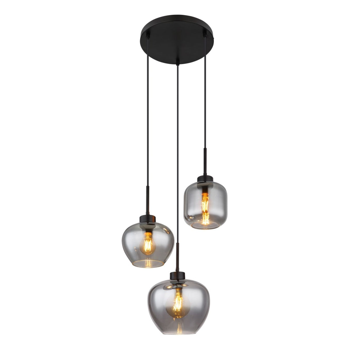 Hanglamp MATT nan cm 3-lichts Zwart