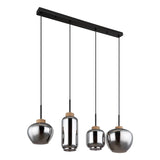 Hanglamp MATT 96.0 cm 4-lichts Zwart