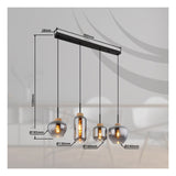 Hanglamp MATT 96.0 cm 4-lichts Zwart