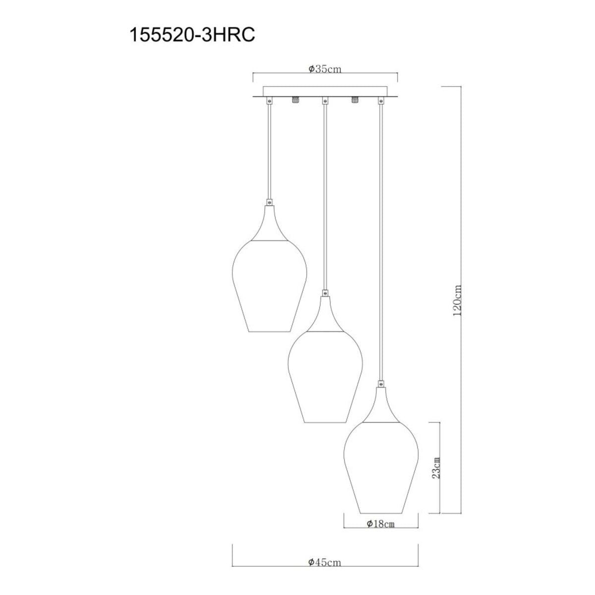 Hanglamp LAVUS nan cm 3-lichts nan