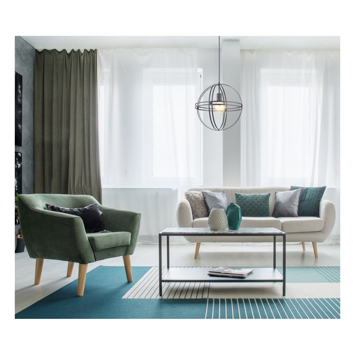 Hanglamp TAMARA 40.0 cm 1-lichts Zwart
