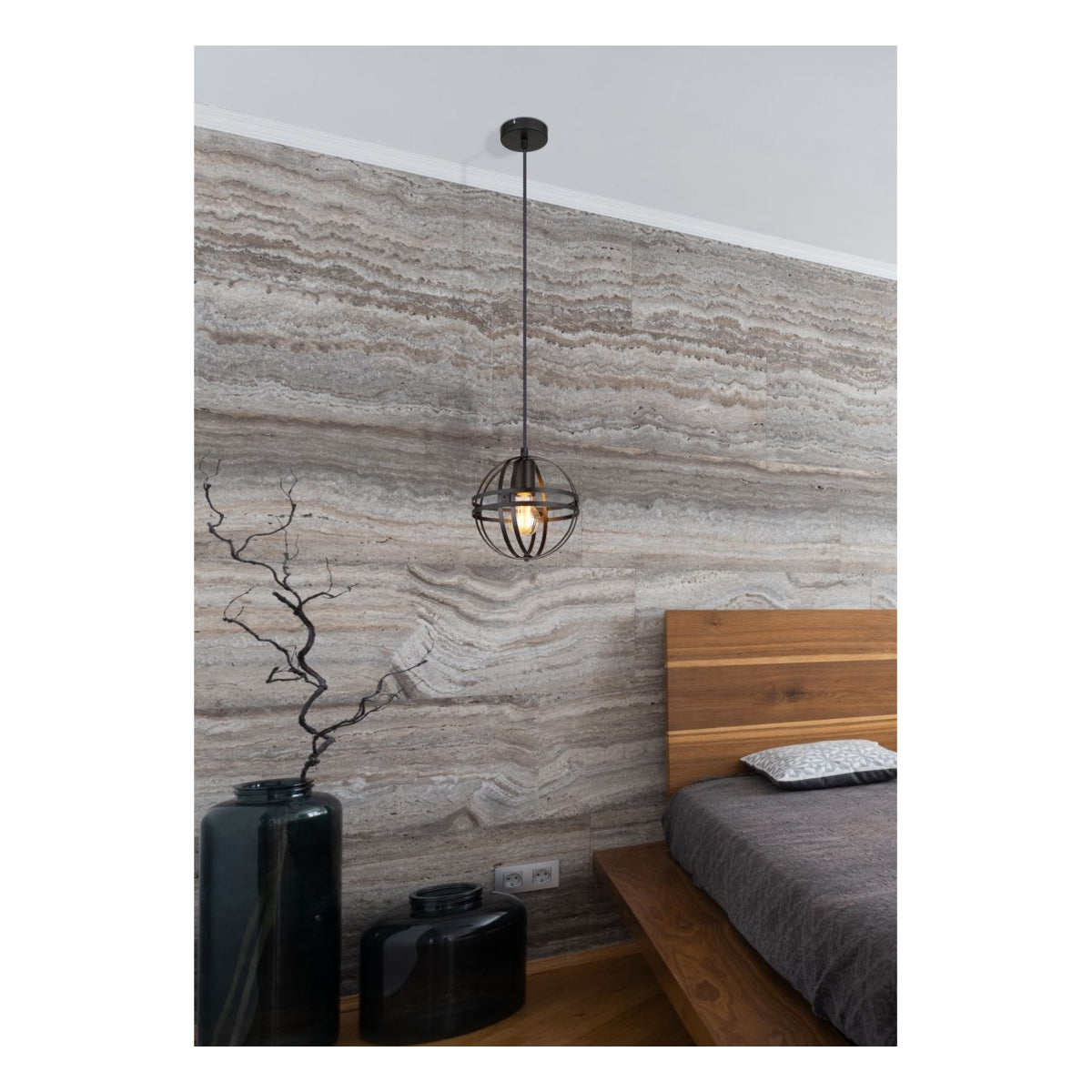 Hanglamp TAMARA 20.0 cm 1-lichts Zwart