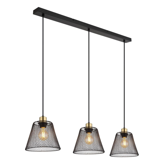 Hanglamp BAKU 20.0 cm 3-lichts Zwart