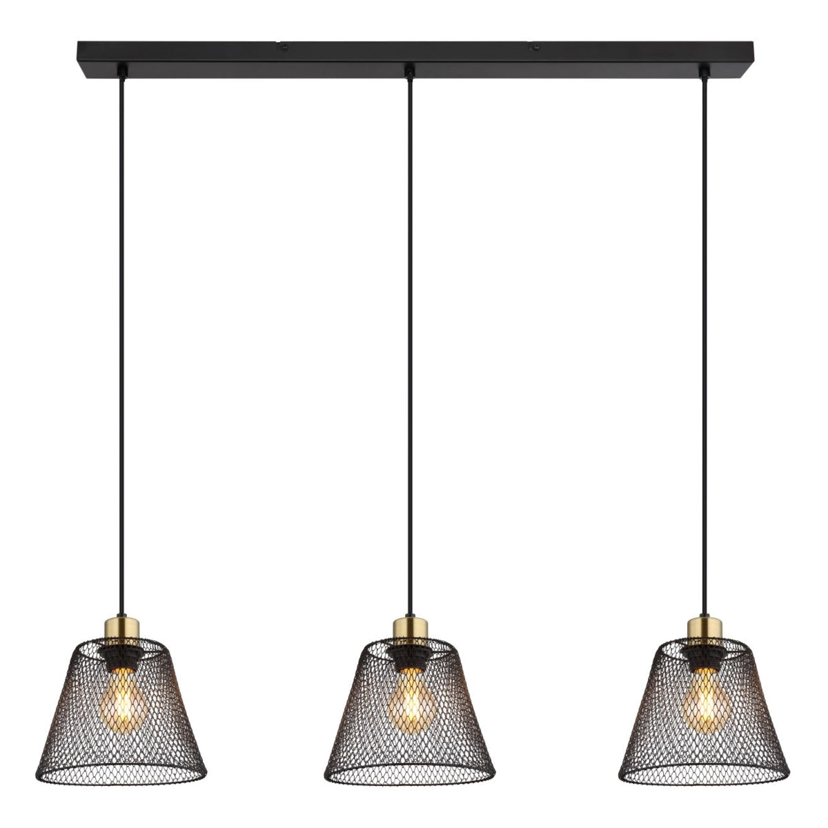 Hanglamp BAKU 20.0 cm 3-lichts Zwart