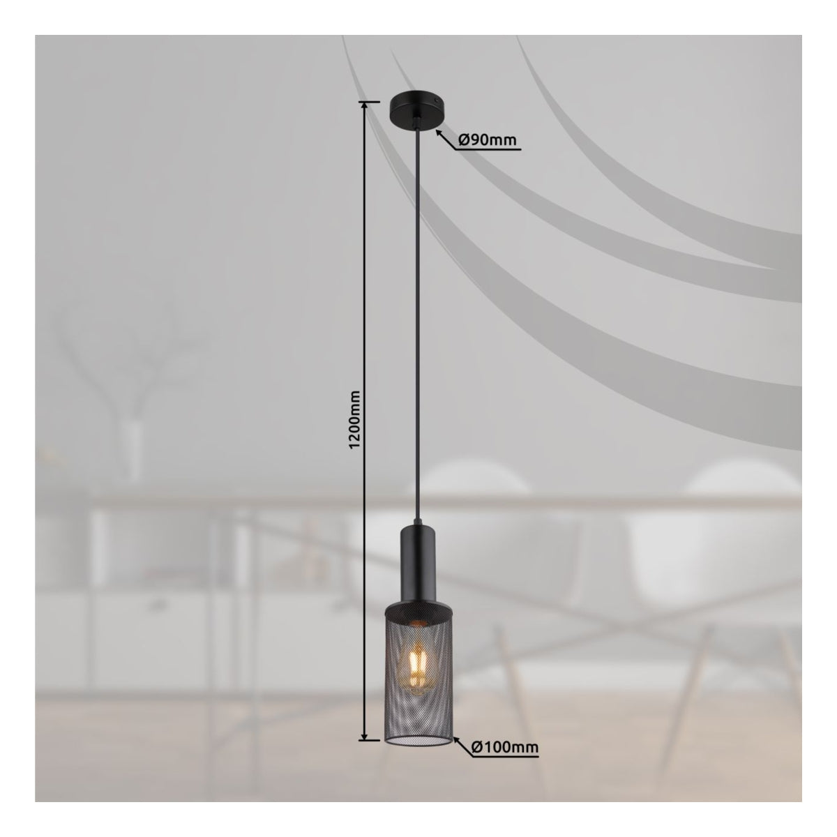 Hanglamp JEDD 10.0 cm 1-lichts Zwart