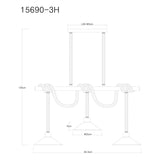Hanglamp DIANA 22.0 cm 3-lichts Zwart