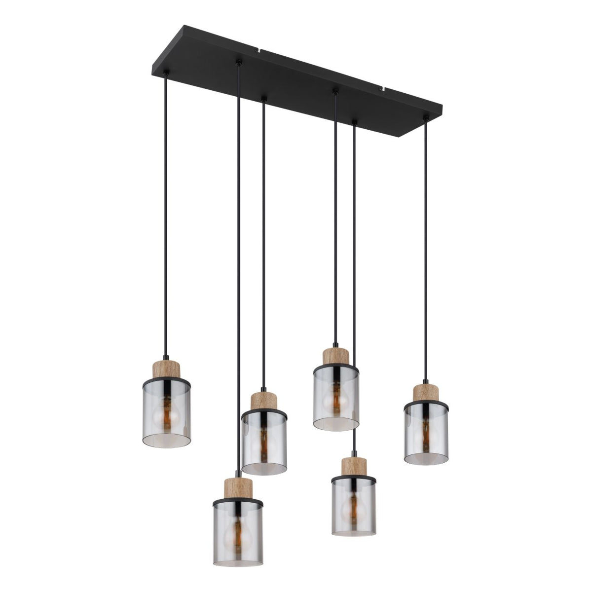 Hanglamp REID 10.0 cm 6-lichts Zwart