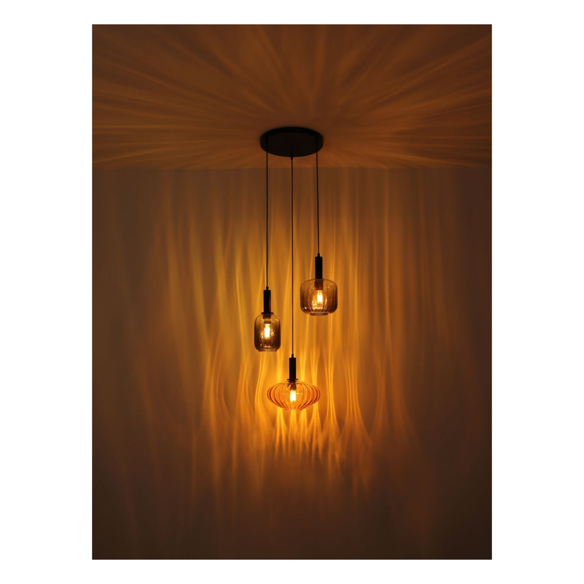 Hanglamp VALLETTA 100.0 cm 6-lichts Zwart