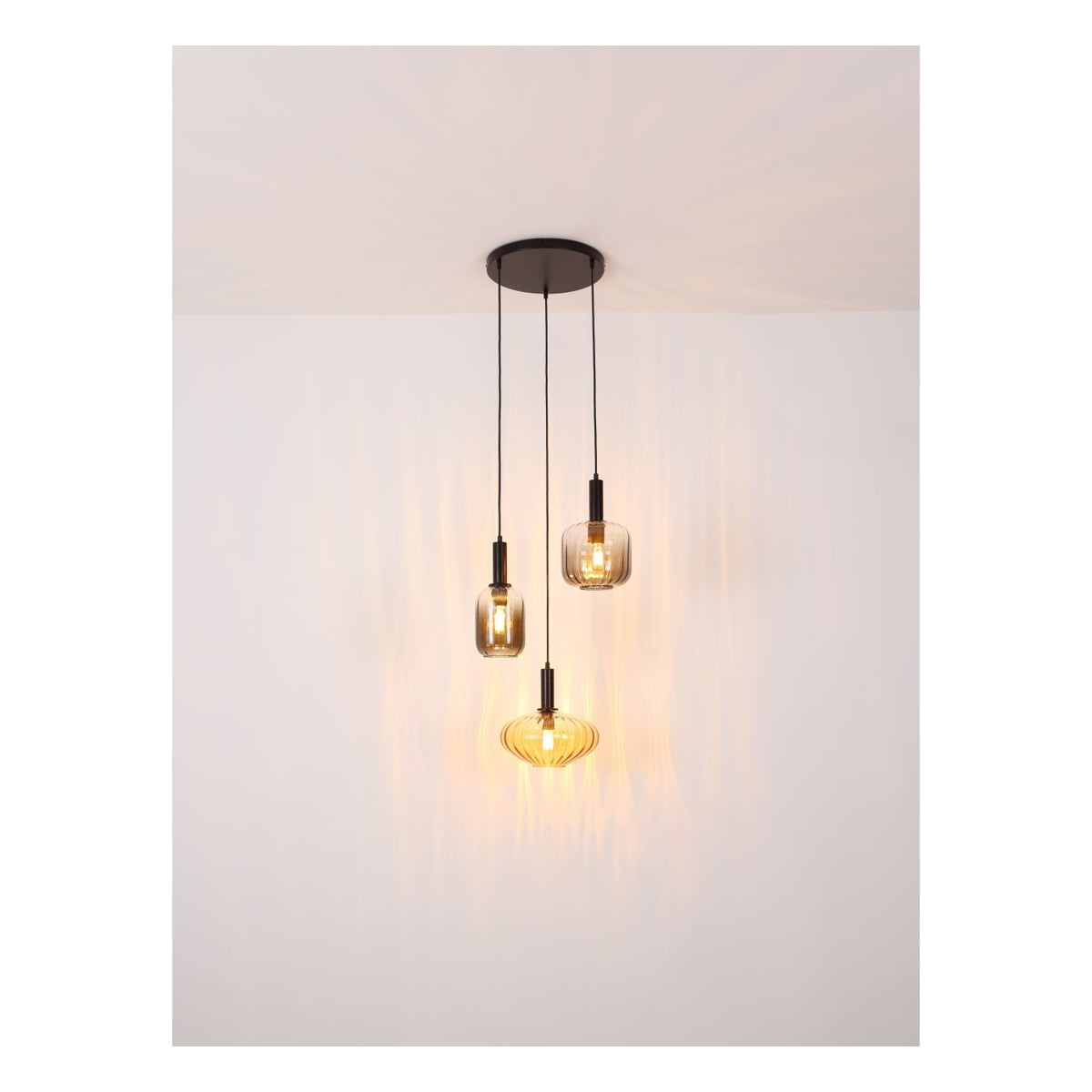 Hanglamp VALLETTA 100.0 cm 6-lichts Zwart