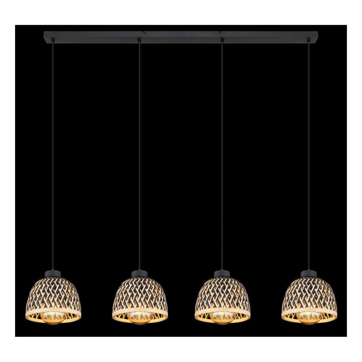 Hanglamp COLLY 20.0 cm 4-lichts Zwart